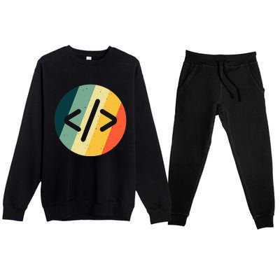 Cool Web Developer Art For HTML Programmer Lovers Premium Crewneck Sweatsuit Set