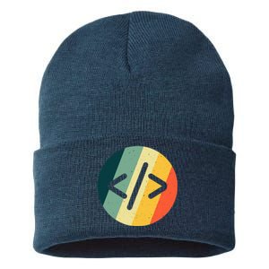 Cool Web Developer Art For HTML Programmer Lovers Sustainable Knit Beanie