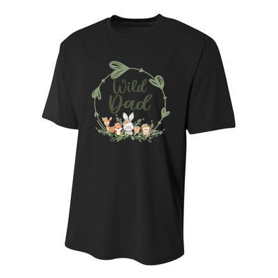 Cute Wild Dad Wreath Zoo Leopard Birthday Safari Jungle Animal Gift Youth Performance Sprint T-Shirt