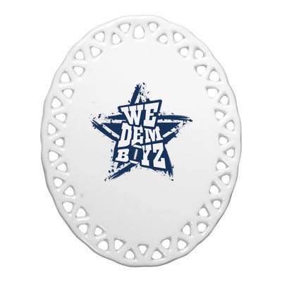 Cowboys We Dem Boyz Grunge Star Ceramic Oval Ornament