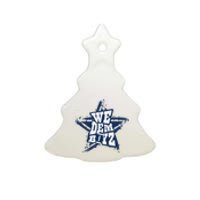 Cowboys We Dem Boyz Grunge Star Ceramic Tree Ornament