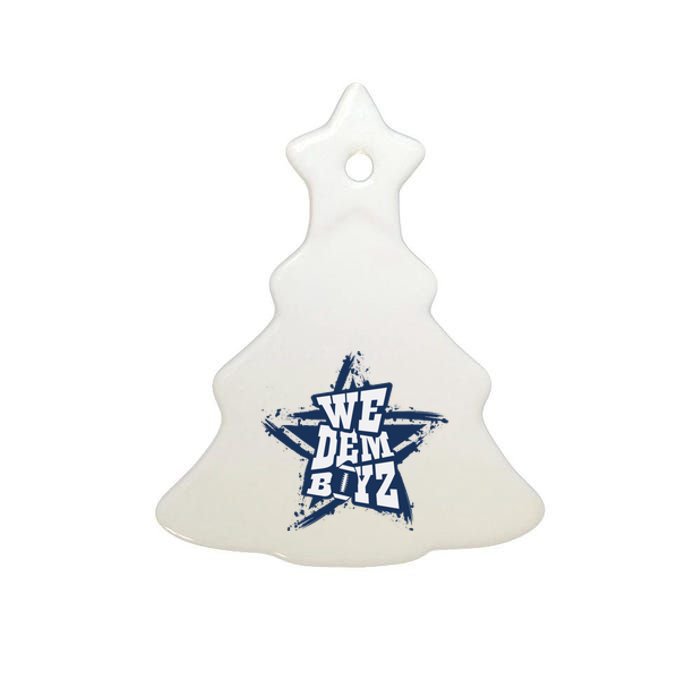 Cowboys We Dem Boyz Grunge Star Ceramic Tree Ornament