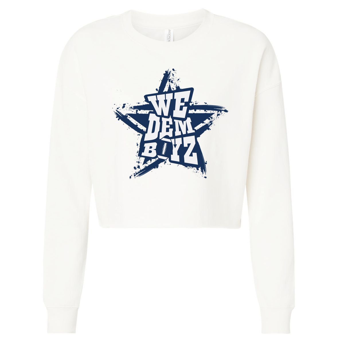 Cowboys We Dem Boyz Grunge Star Cropped Pullover Crew