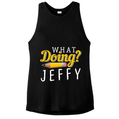 Cool What Doing Jeffy Funny Friends Ladies PosiCharge Tri-Blend Wicking Tank