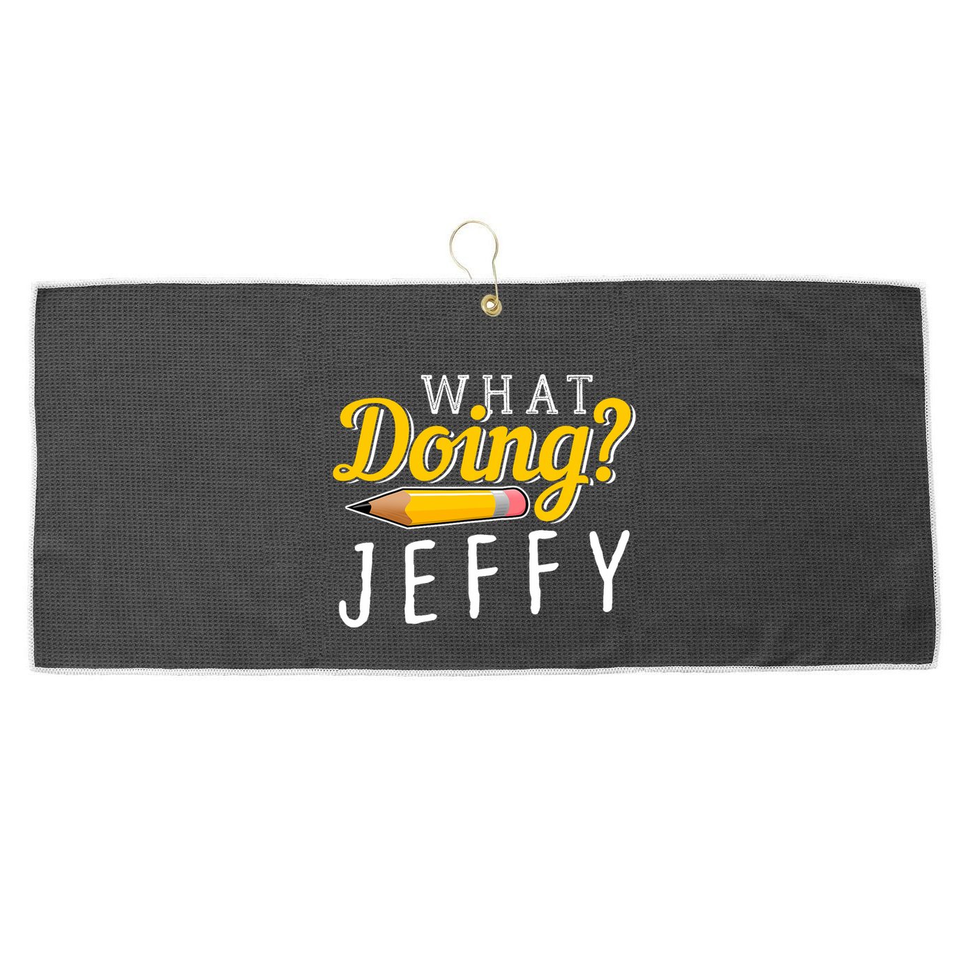 Cool What Doing Jeffy Funny Friends Large Microfiber Waffle Golf Towel