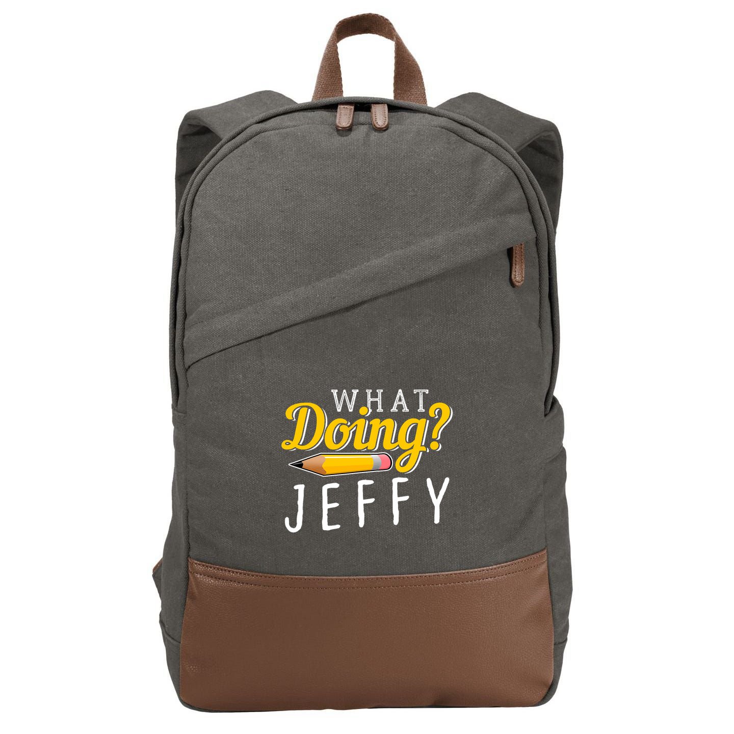 Cool What Doing Jeffy Funny Friends Cotton Canvas Backpack