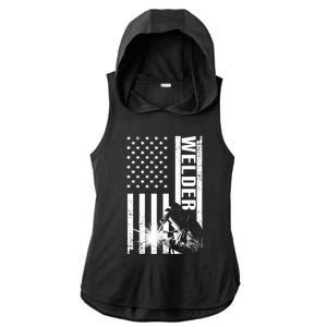 Cool Welder Design Welder Welding Metalwork Ladies PosiCharge Tri-Blend Wicking Draft Hoodie Tank