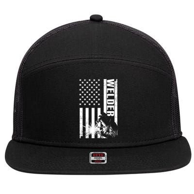 Cool Welder Design Welder Welding Metalwork 7 Panel Mesh Trucker Snapback Hat