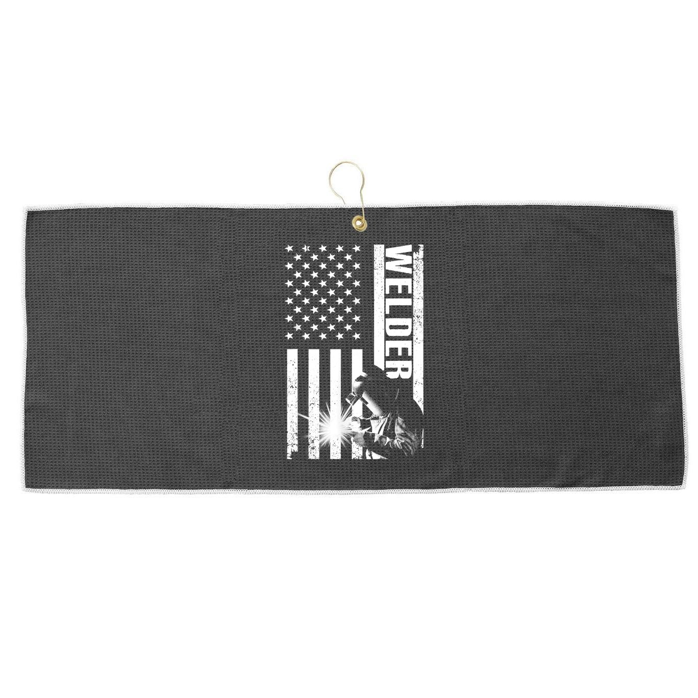 Cool Welder Design Welder Welding Metalwork Large Microfiber Waffle Golf Towel