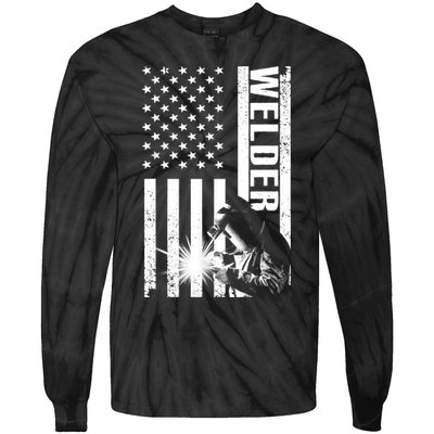 Cool Welder Design Welder Welding Metalwork Tie-Dye Long Sleeve Shirt