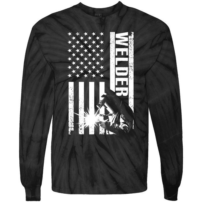 Cool Welder Design Welder Welding Metalwork Tie-Dye Long Sleeve Shirt