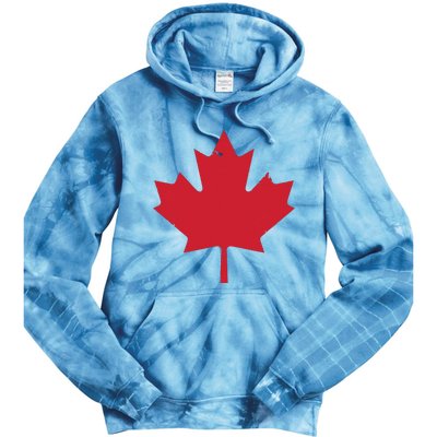 Canada Women Distressed Red Maple Leaf Canada Day Tie Dye Hoodie