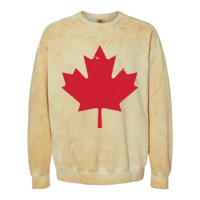 Canada Women Distressed Red Maple Leaf Canada Day Colorblast Crewneck Sweatshirt