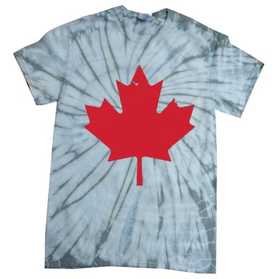 Canada Women Distressed Red Maple Leaf Canada Day Tie-Dye T-Shirt