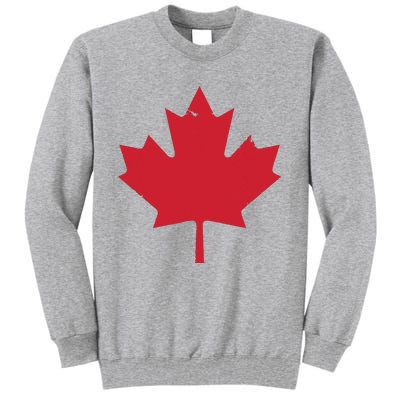 Canada Women Distressed Red Maple Leaf Canada Day Tall Sweatshirt