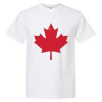 Canada Women Distressed Red Maple Leaf Canada Day Garment-Dyed Heavyweight T-Shirt