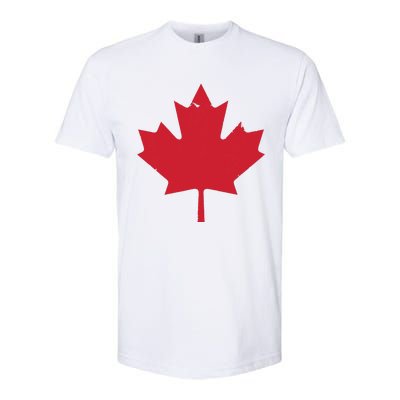 Canada Women Distressed Red Maple Leaf Canada Day Softstyle CVC T-Shirt