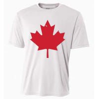 Canada Women Distressed Red Maple Leaf Canada Day Cooling Performance Crew T-Shirt