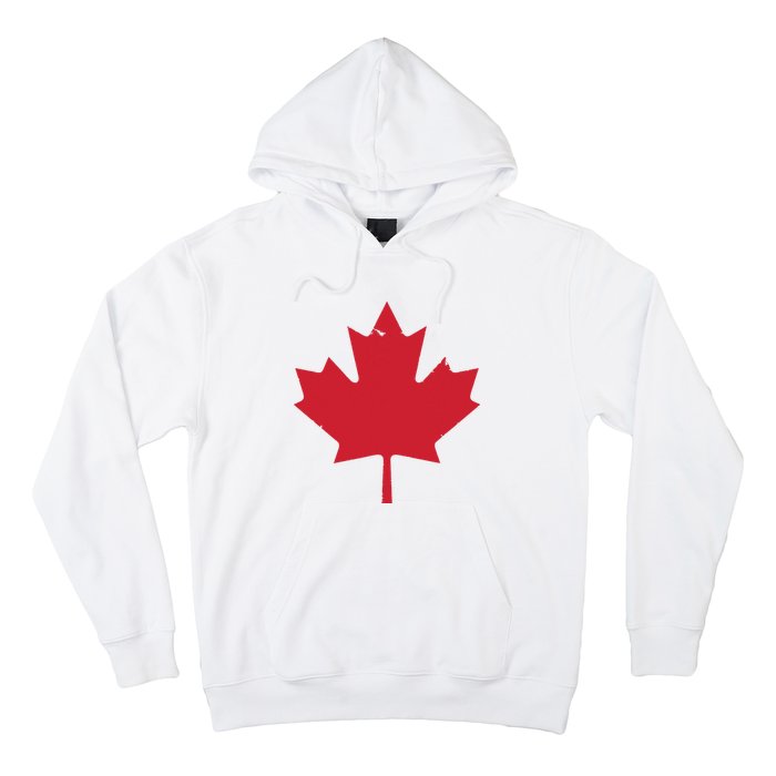 Canada Women Distressed Red Maple Leaf Canada Day Hoodie