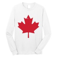 Canada Women Distressed Red Maple Leaf Canada Day Long Sleeve Shirt