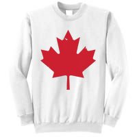 Canada Women Distressed Red Maple Leaf Canada Day Sweatshirt