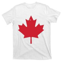 Canada Women Distressed Red Maple Leaf Canada Day T-Shirt