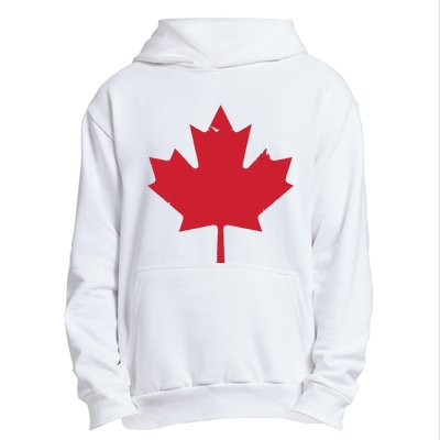 Canada Women Distressed Red Maple Leaf Canada Day Urban Pullover Hoodie