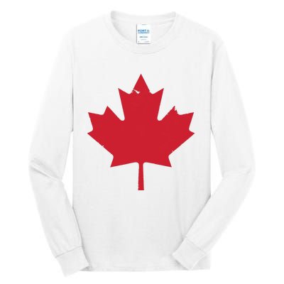 Canada Women Distressed Red Maple Leaf Canada Day Tall Long Sleeve T-Shirt