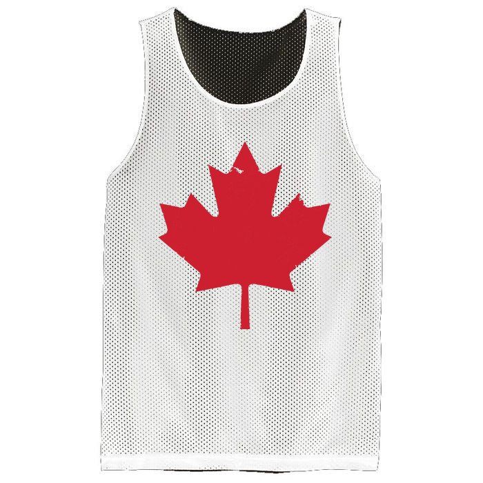 Canada Women Distressed Red Maple Leaf Canada Day Mesh Reversible Basketball Jersey Tank