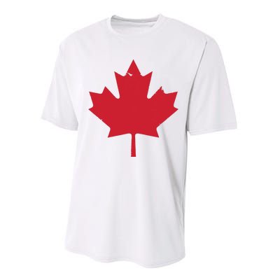 Canada Women Distressed Red Maple Leaf Canada Day Performance Sprint T-Shirt