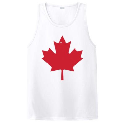 Canada Women Distressed Red Maple Leaf Canada Day PosiCharge Competitor Tank