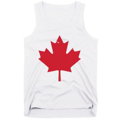 Canada Women Distressed Red Maple Leaf Canada Day Tank Top