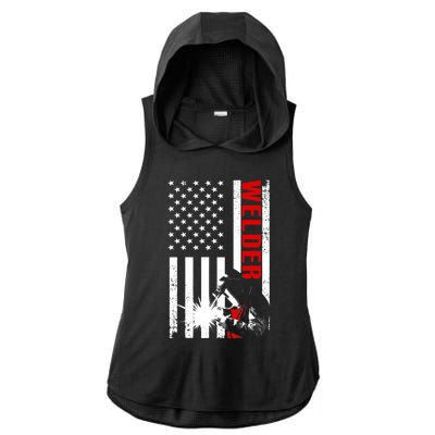 Cool Welder Design Welder Welding Metalwork Ladies PosiCharge Tri-Blend Wicking Draft Hoodie Tank