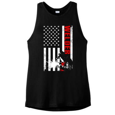 Cool Welder Design Welder Welding Metalwork Ladies PosiCharge Tri-Blend Wicking Tank