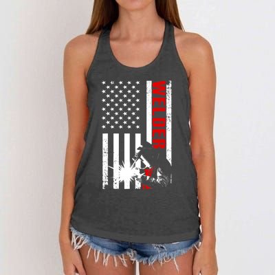 Cool Welder Design Welder Welding Metalwork Women's Knotted Racerback Tank