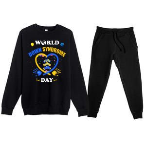 Celebrate World Down Syndrome Day Premium Crewneck Sweatsuit Set