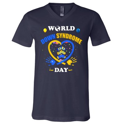 Celebrate World Down Syndrome Day V-Neck T-Shirt