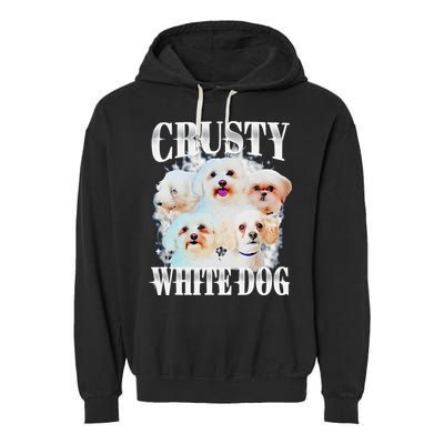 Crusty White Dog Funny For Garment-Dyed Fleece Hoodie