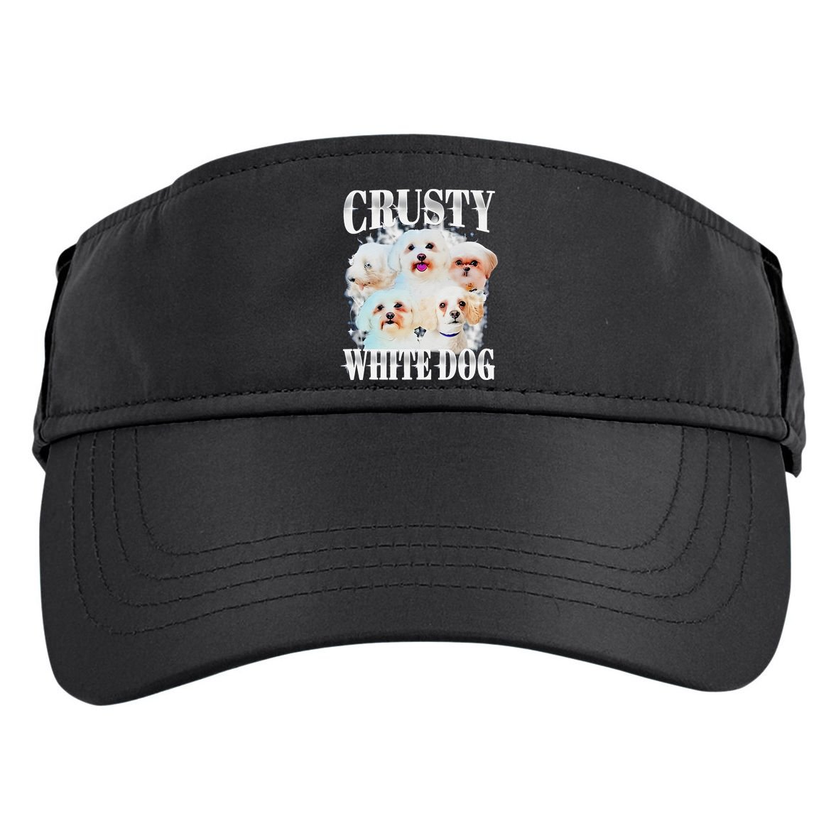 Crusty White Dog Funny For Adult Drive Performance Visor