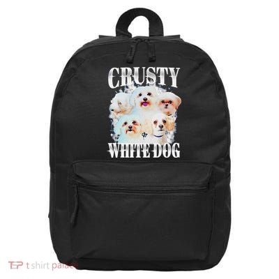 Crusty White Dog Funny For 16 in Basic Backpack