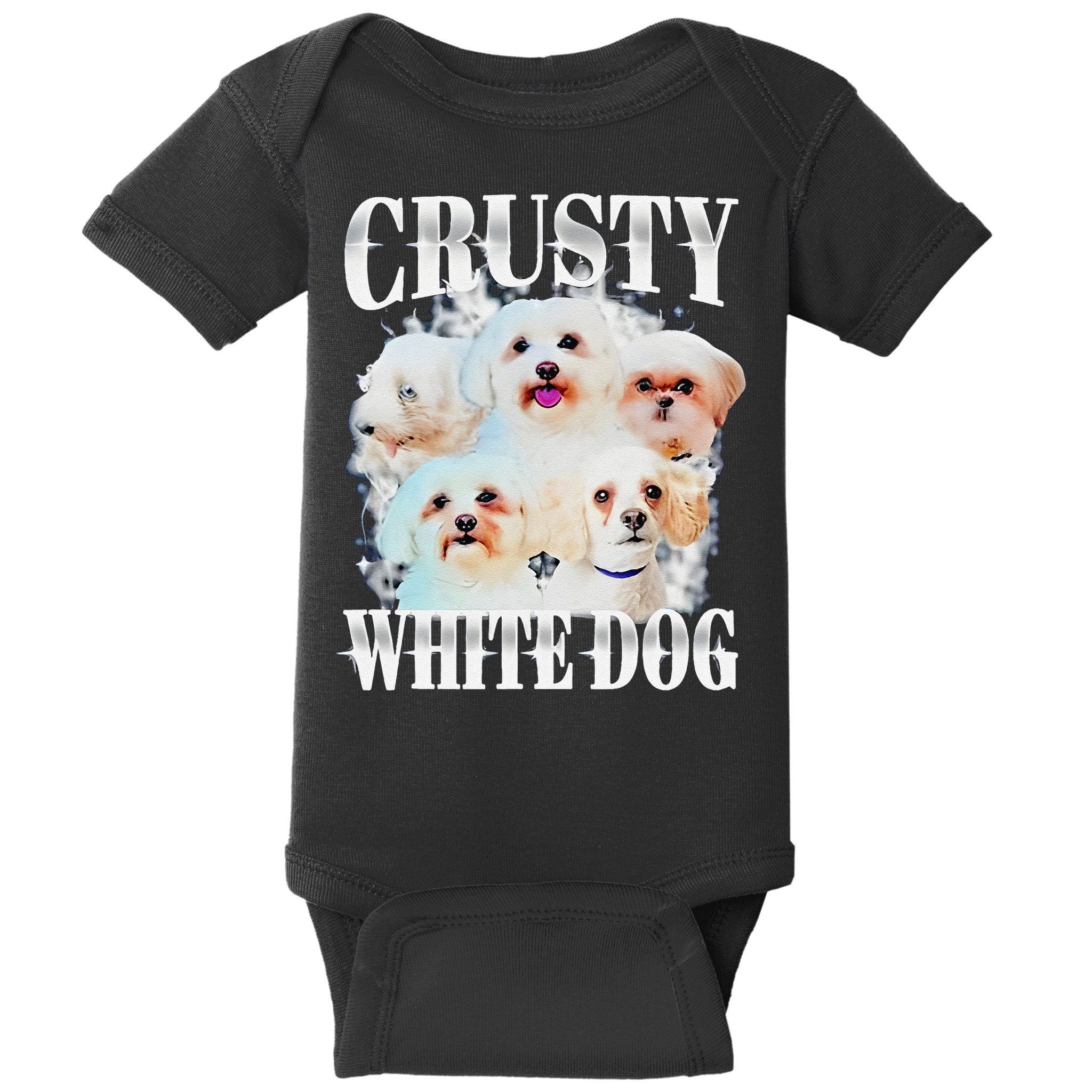 Crusty White Dog Funny For Baby Bodysuit