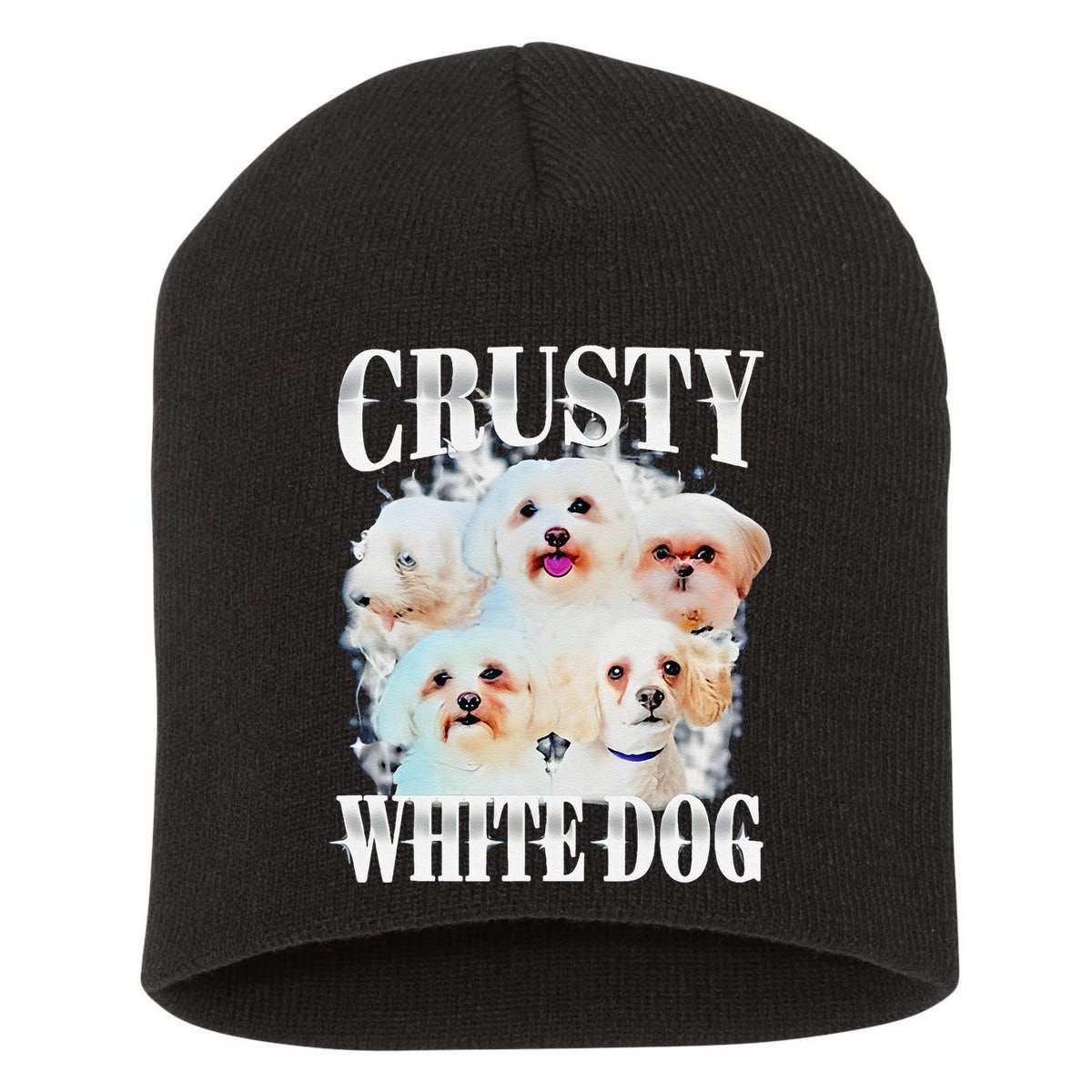 Crusty White Dog Funny For Short Acrylic Beanie