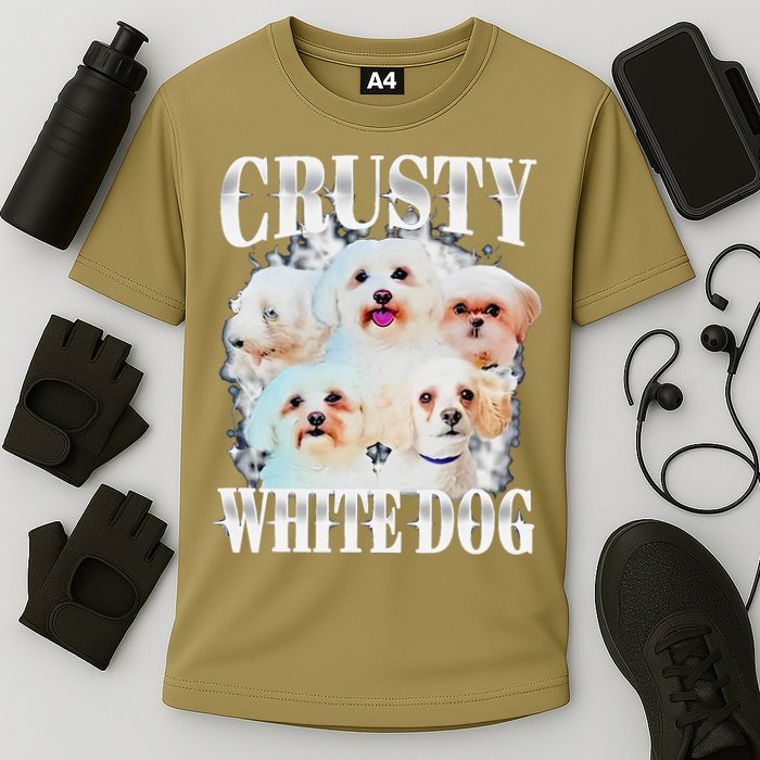 Crusty White Dog Funny For Cooling Performance Crew T-Shirt