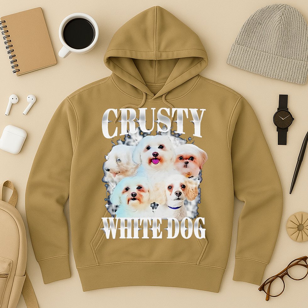 Crusty White Dog Funny For Hoodie