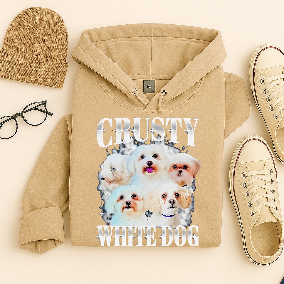 Crusty White Dog Funny For Hoodie