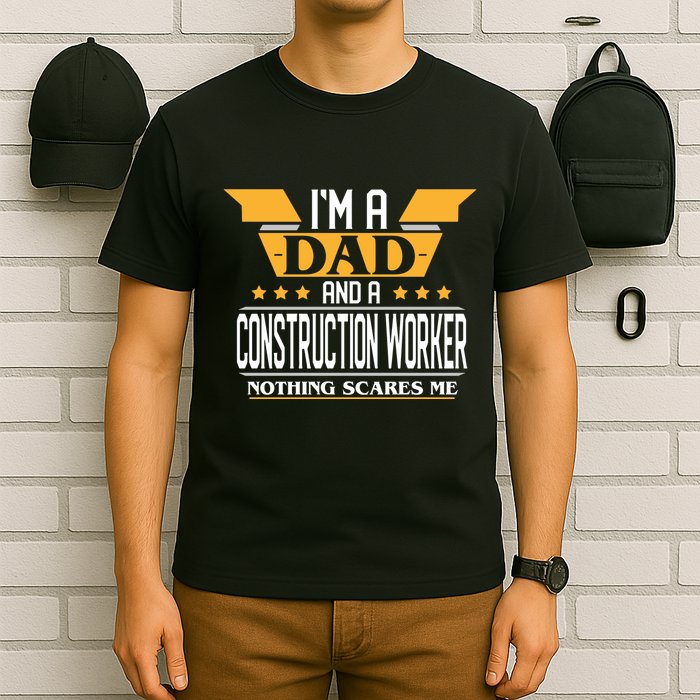 Construction Worker Dad Gift For Fathers Day T-Shirt