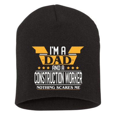 Construction Worker Dad Gift For Fathers Day Short Acrylic Beanie