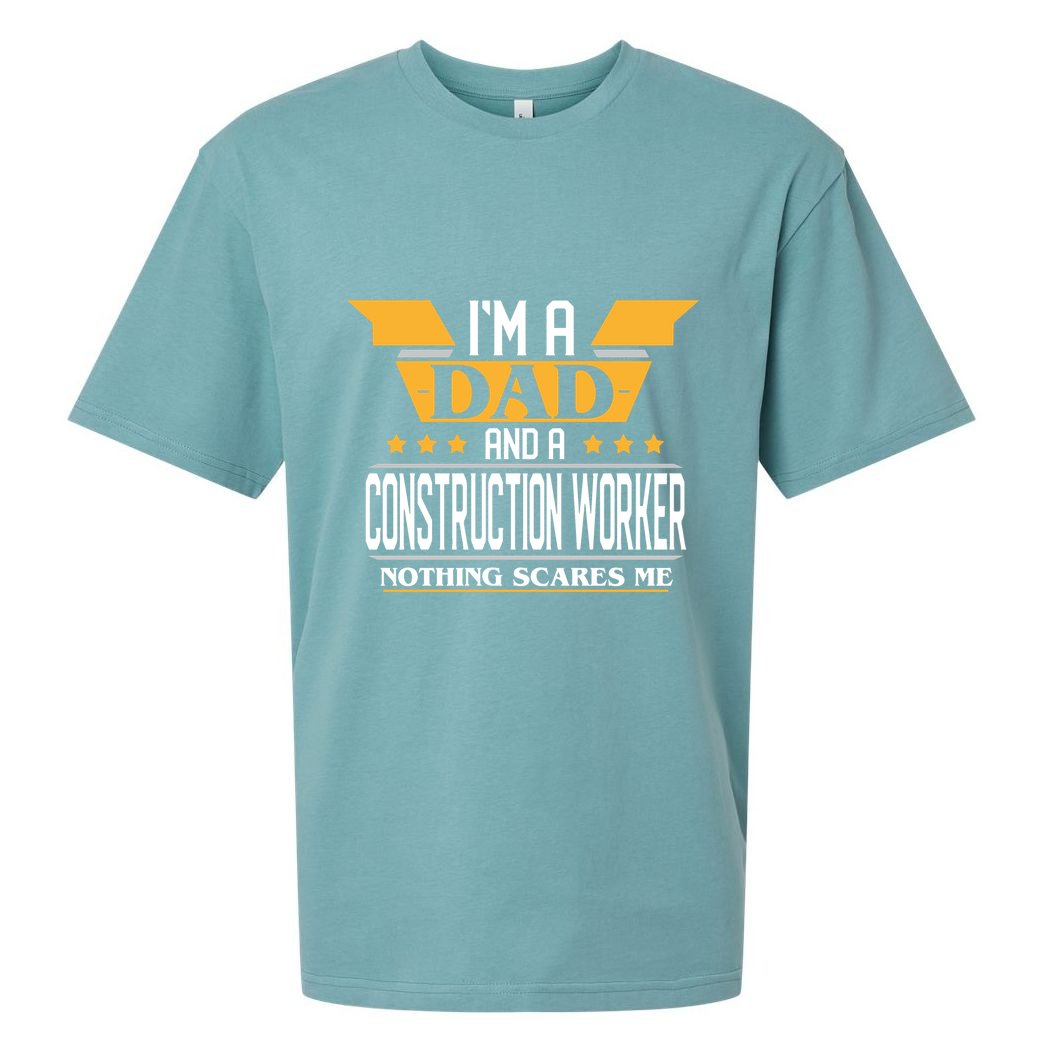 Construction Worker Dad Gift For Fathers Day Sueded Cloud Jersey T-Shirt