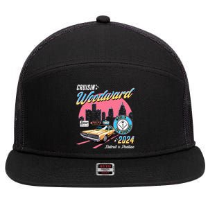 Cruisin Woodward Detroit To Pontiac 2024 Pink Version 7 Panel Mesh Trucker Snapback Hat