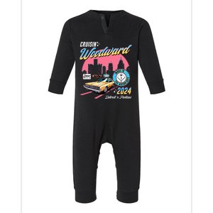 Cruisin Woodward Detroit To Pontiac 2024 Pink Version Infant Fleece One Piece